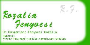 rozalia fenyvesi business card